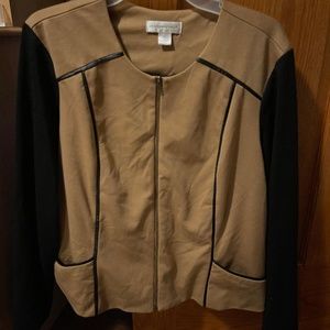 Christopher & Banks Tan & Black Fall accent Jacket